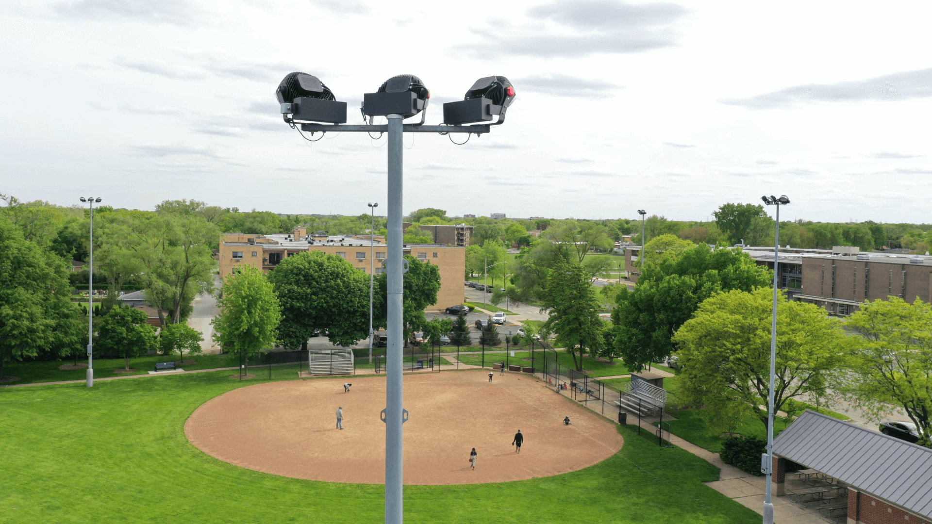 Baseball field lighting at Laramie Park