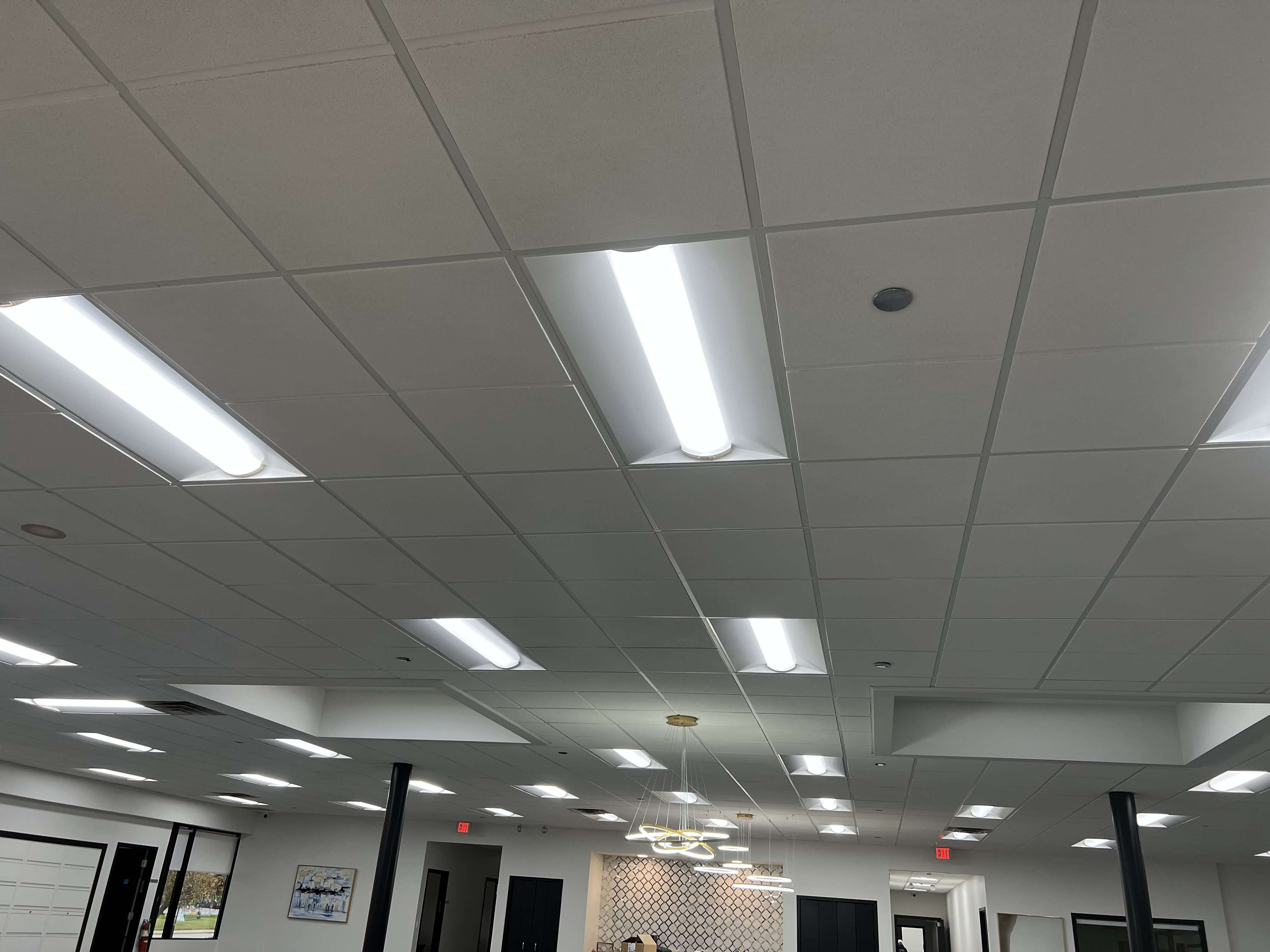 LED troffer lights in workplace | Office Lighting project